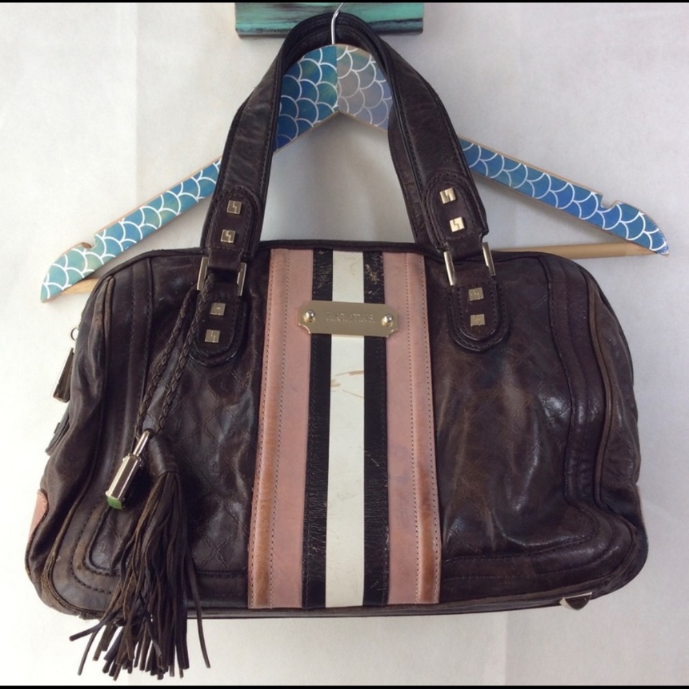 LAMB Gwen Stefani Brown and Tan leather Satchel